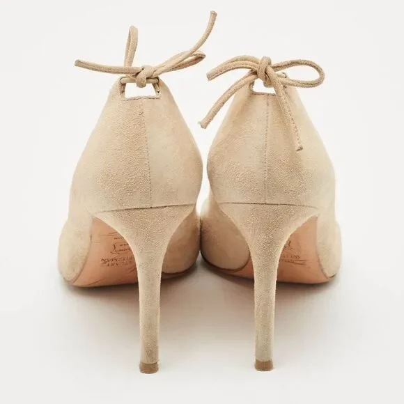 Stuart Weitzman Beige Suede Pointed Toe Pumps Size 36 - Picture 5 of 7
